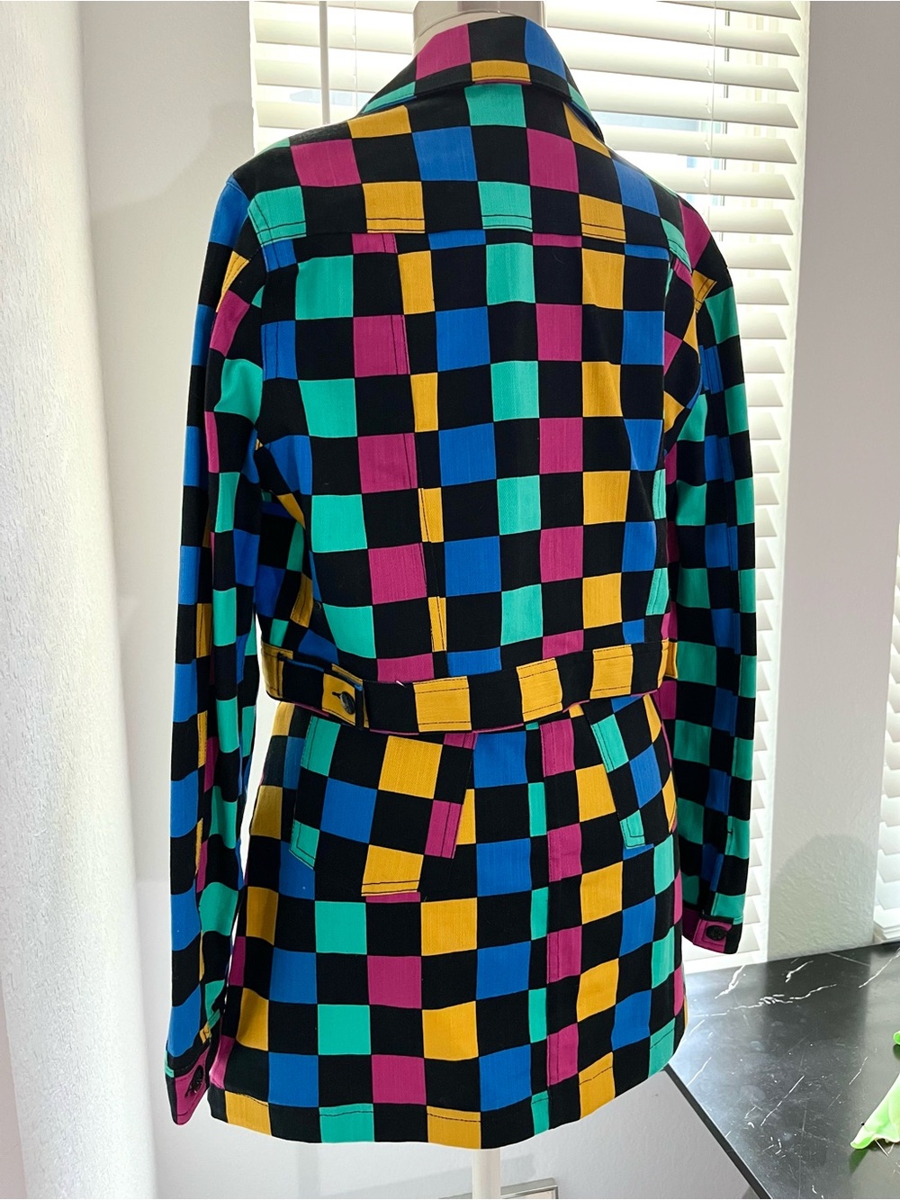 NEW DK CHECKERED MULTI COLOR JACKET AND SKIRT SET - Picture 4 of 9